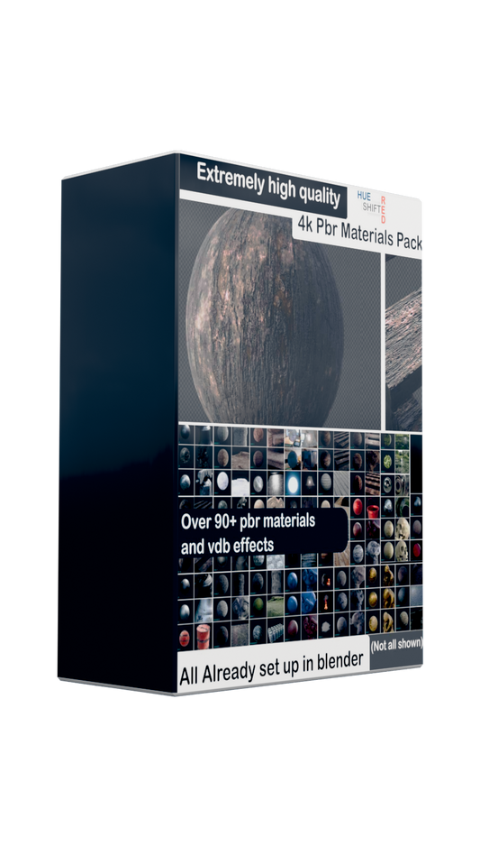 PBR Materials And Vdb Effects (90+ pack) (digital download)