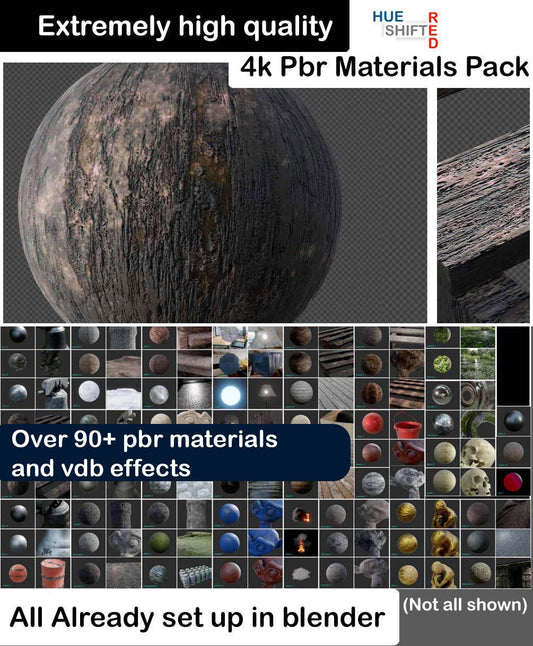 PBR Materials And Vdb Effects (90+ pack) (digital download)